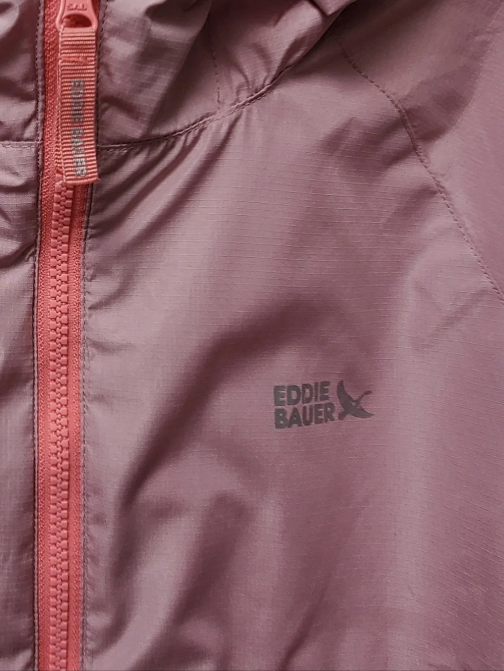 Eddie Bauer Kids Pink Color Block Lightweight Zip Up Jacket Hood Sz M 10-12 Yrs